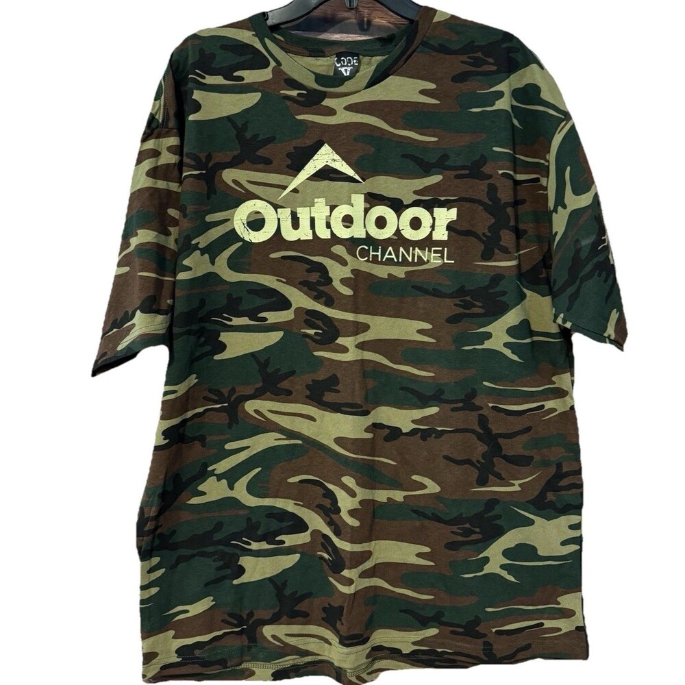 Code V Outdoor Channel Shirt Mens 2XL Camo Graphic Tee Camouflage 100% Cotton XX